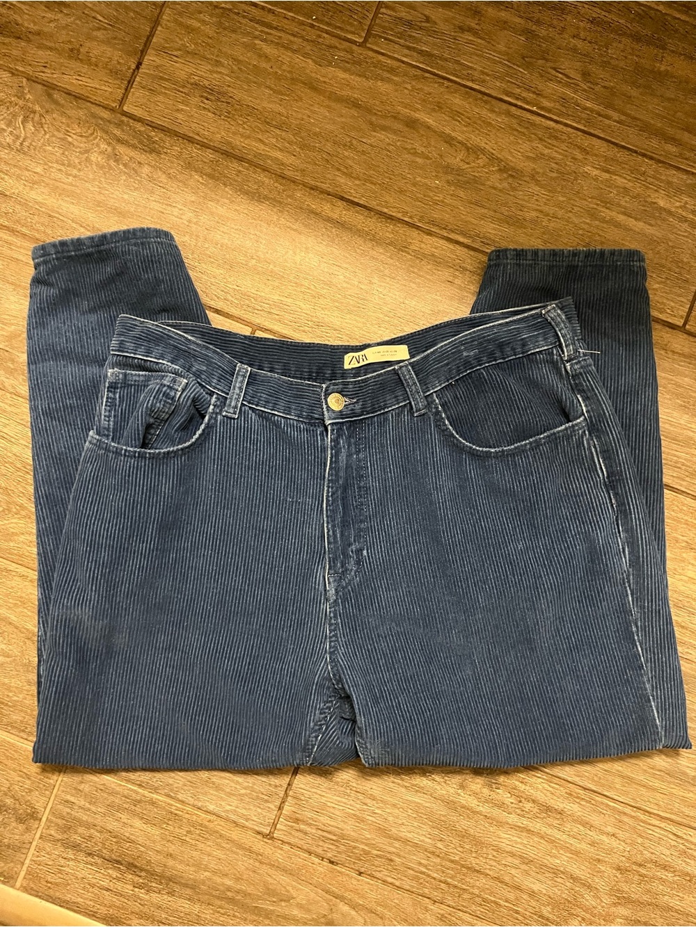 Zara navy blue corduroy jeans size 18 waist 36